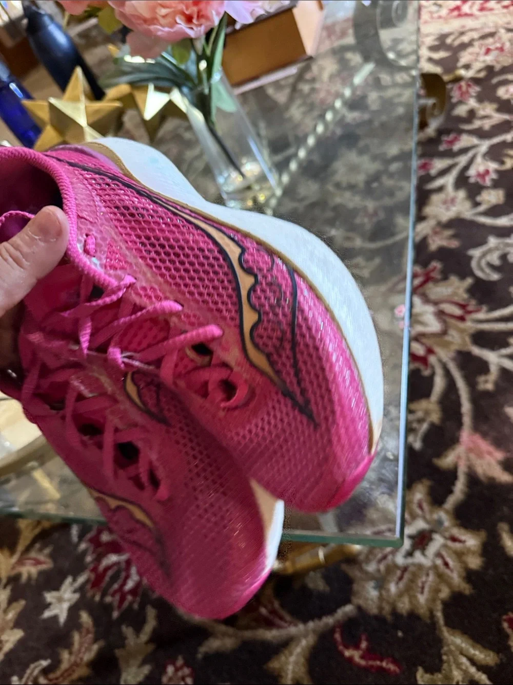 Saucony Hot Pink Women's Athletic Running Shoes with White Sole
